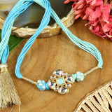 Kundan Stone Thread Tassels Rakhi