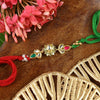 Kundan Three Stone Lotus Rakhi 