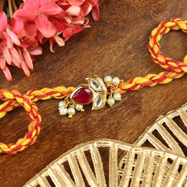 Floral Kudan Beaded Rakhi