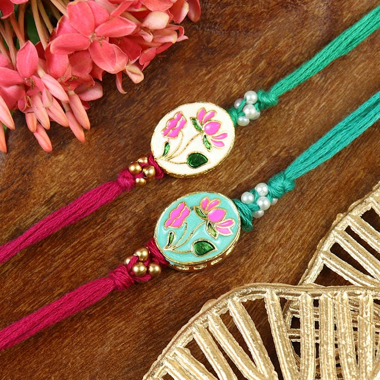 Lotus Meena Stone Rakhis [Set of 2]