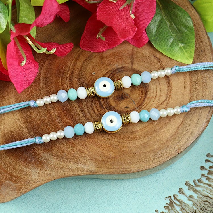 Set of 2 Evil Eye Rakhis – Designer Rakhi by Asthetika for Raksha Bandhan
