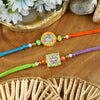 Set of 2 Meena Stone Rakhis – Designer Rakhi by Asthetika for Raksha Bandhan