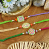 Set of 3 Meena Stone Rakhis – Designer Rakhi by Asthetika for Raksha Bandhan