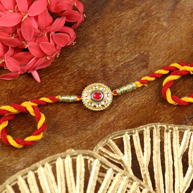 Kundan Thread Rakhi Raksha Bandhan Rakhi by Asthetika
