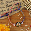 Blue Meena Ruby Rakhi, laid flat