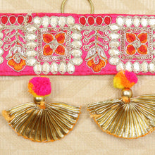 Load image into Gallery viewer, Handcrafted Gota Toran for Doorway  Pink &amp; Gold
