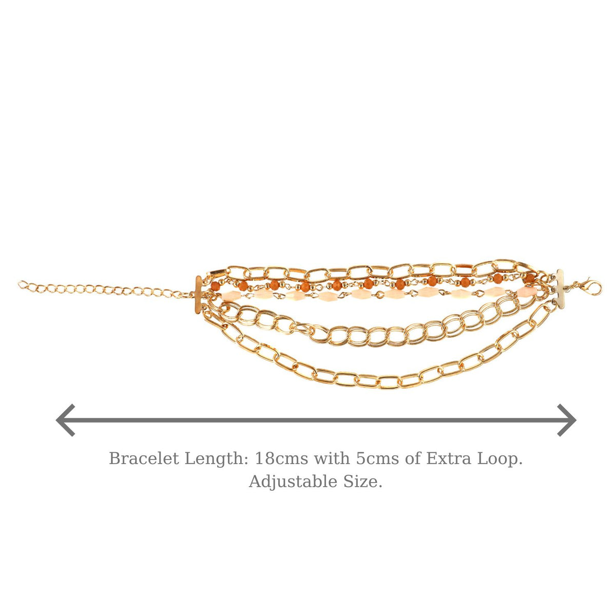 Gold Tone Chain Beaded Bracelet