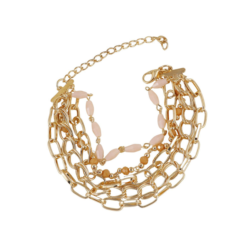 Gold Tone Chain Beaded Bracelet
