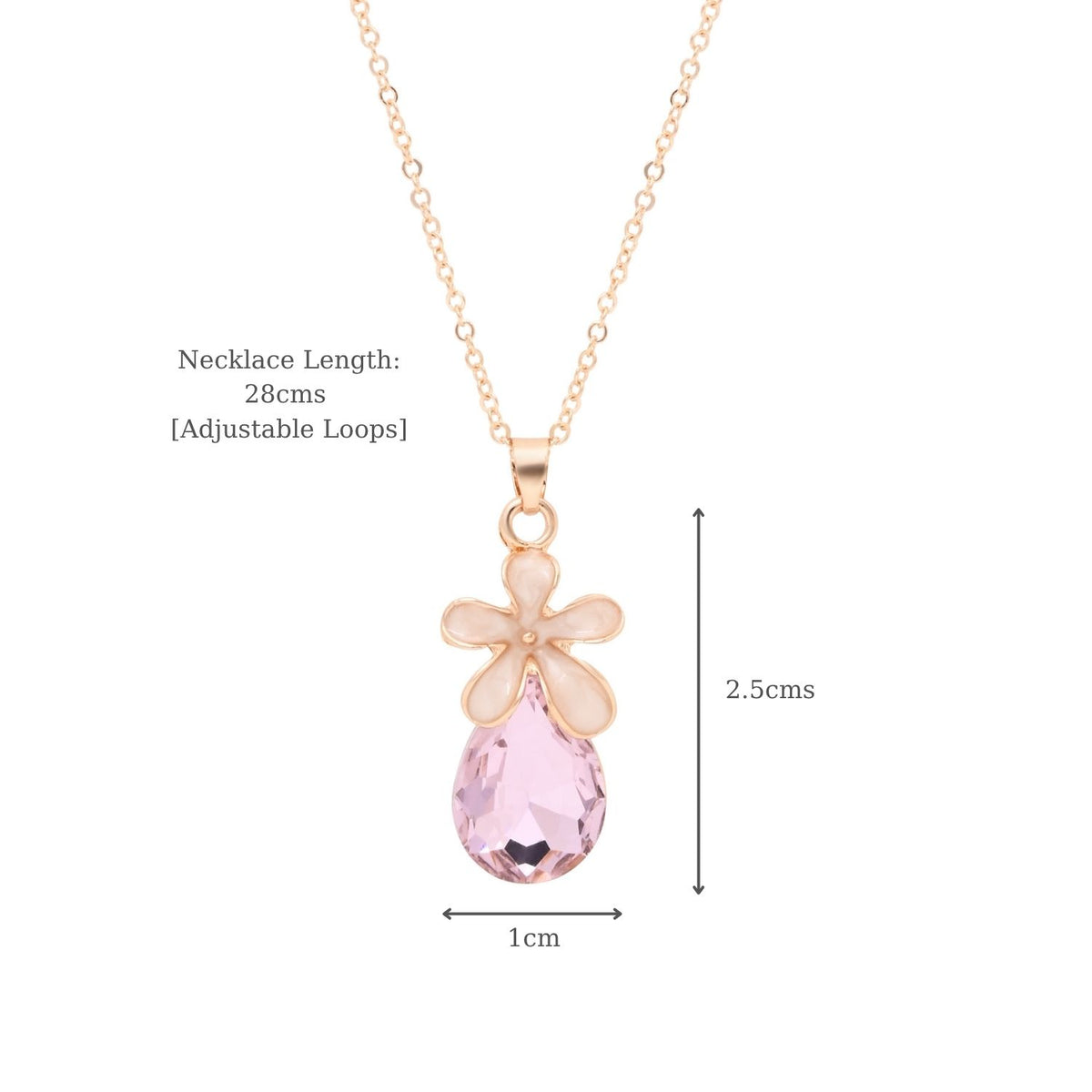 Pastel Pink Teardrop Floral Jewellery Set