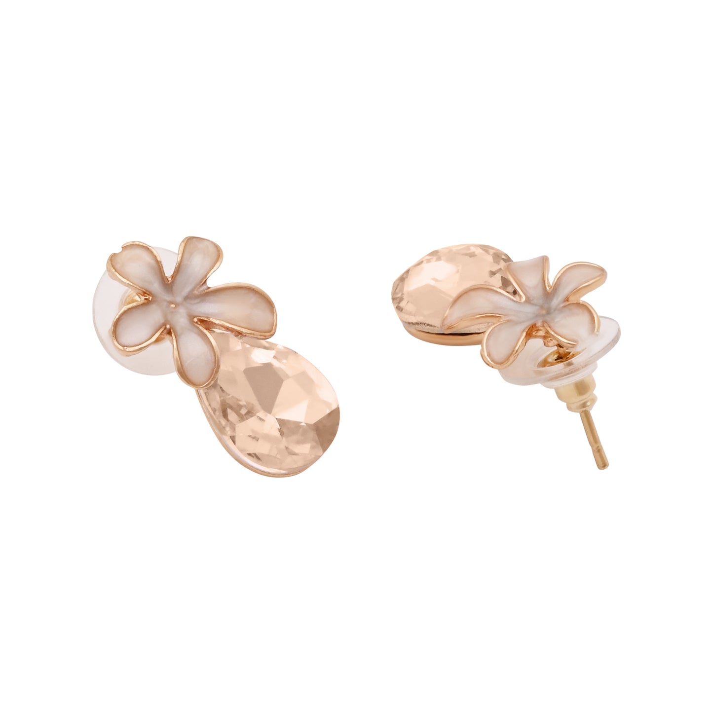 Golden Teardrop Floral Jewellery Set