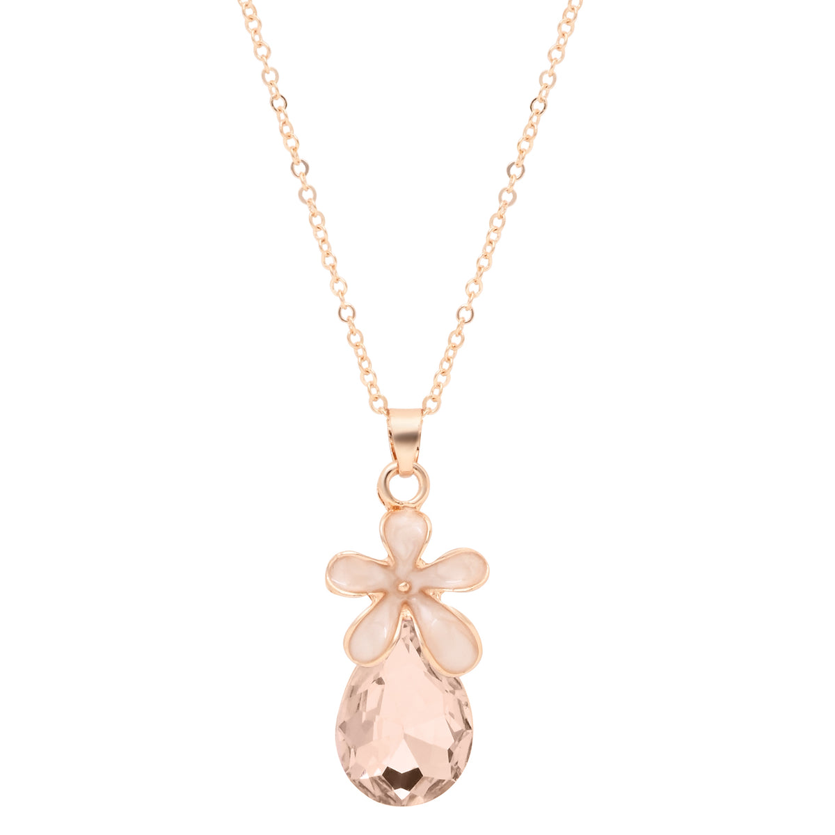 Golden Teardrop Floral Jewellery Set