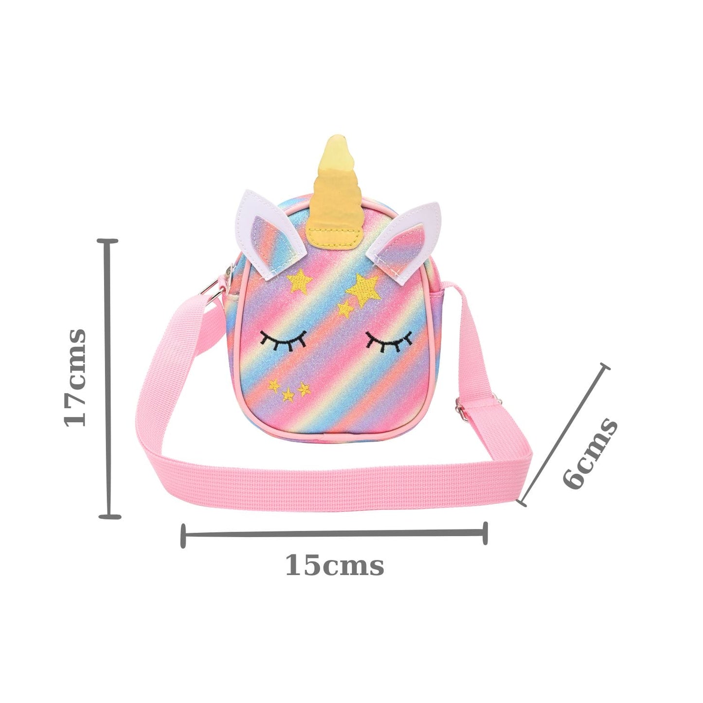 Unicorn Glitter Sling Bag - Light Pink