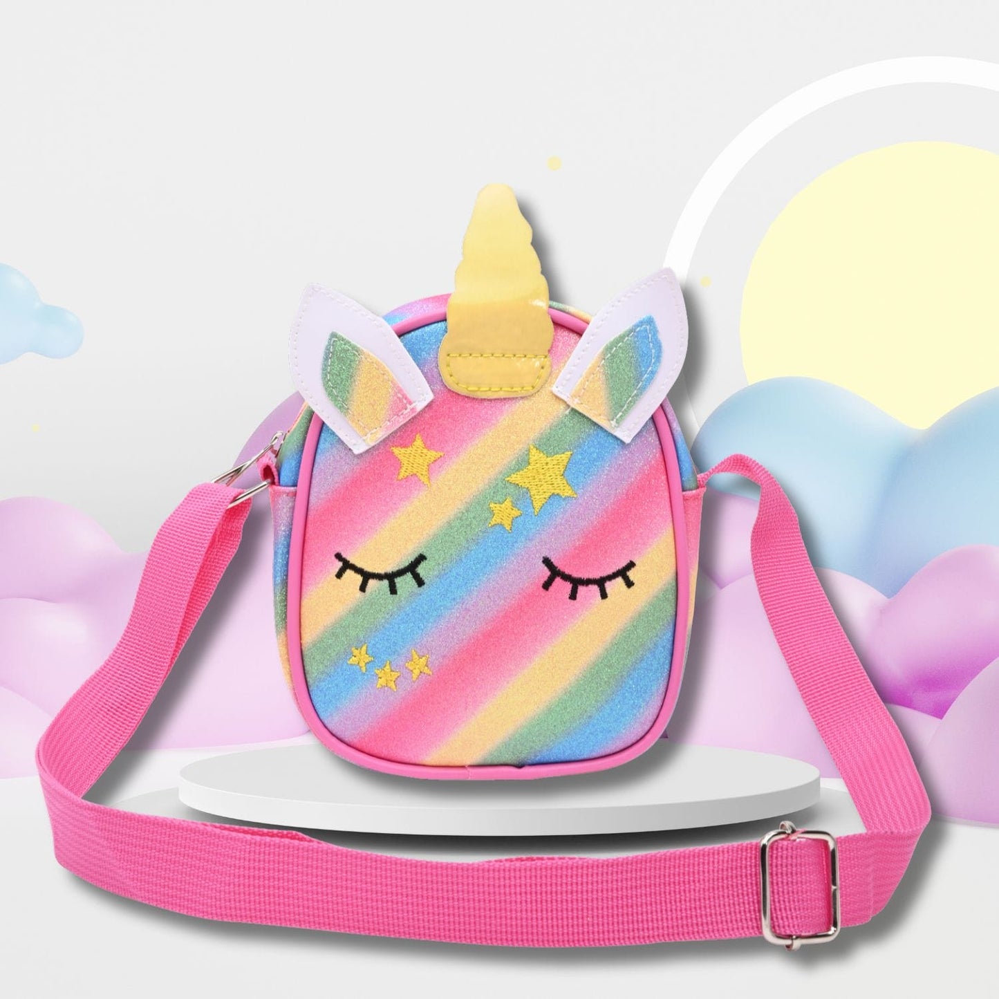 Unicorn Glitter Sling Bag - Pink