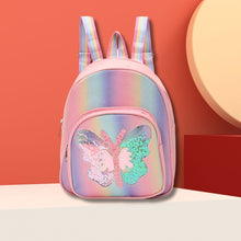 Load image into Gallery viewer, Butterfly Glitter Sequin Fashion Backpack - Light Pink
