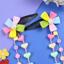 Load image into Gallery viewer, Pinwheel Heart Tassels Set of 2 Tic Tac Hair Clips
