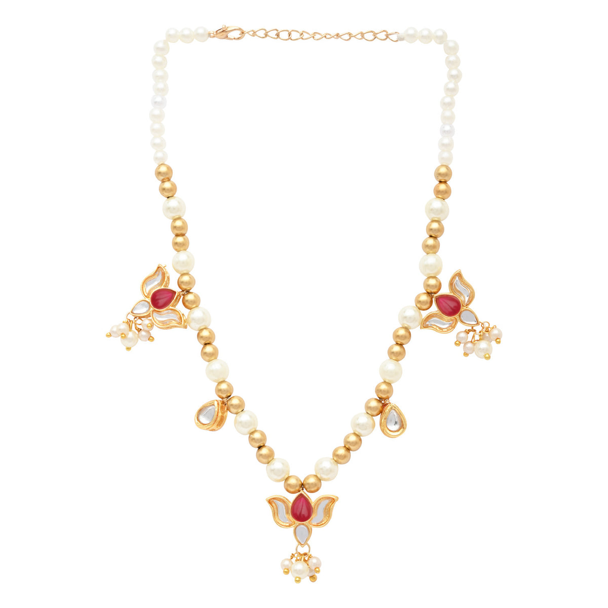 Kundan Lotus Jewellery Set for Girls