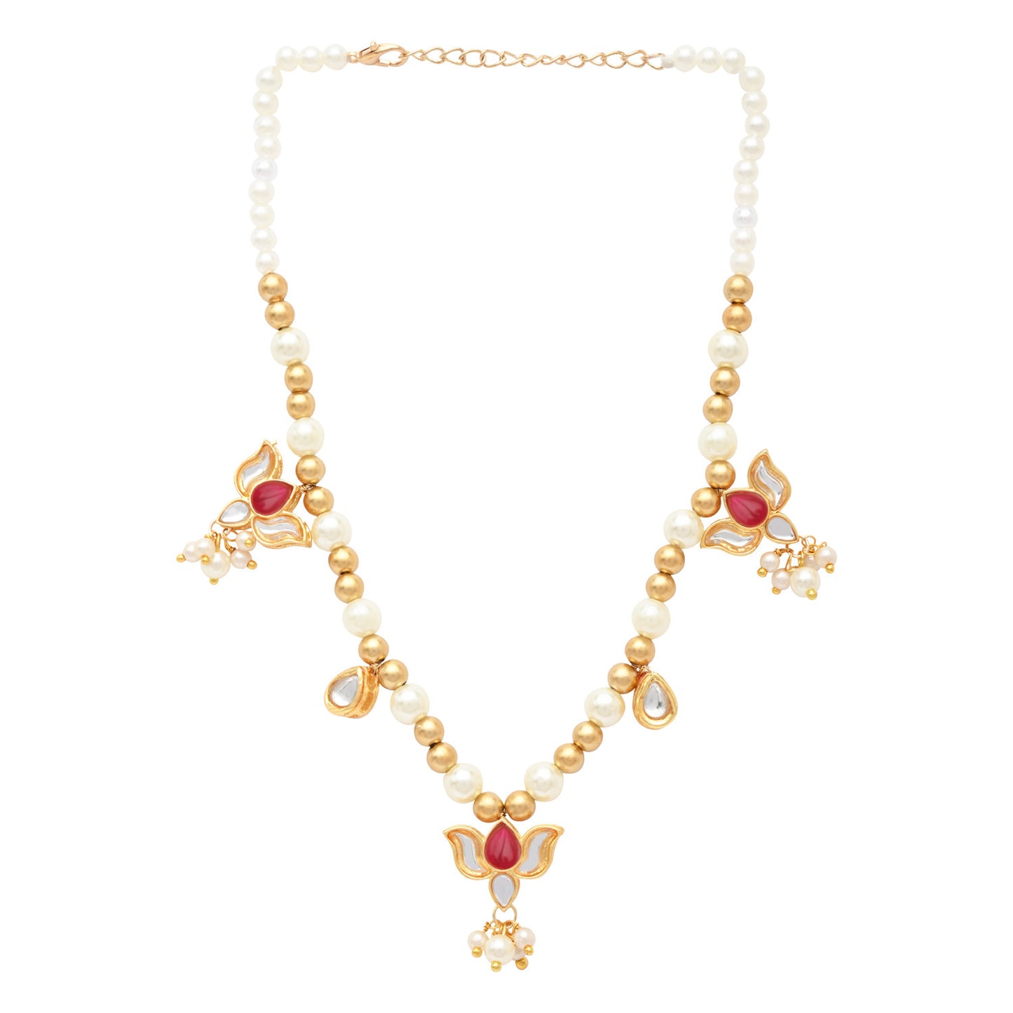 Kundan Lotus Jewellery Set for Girls