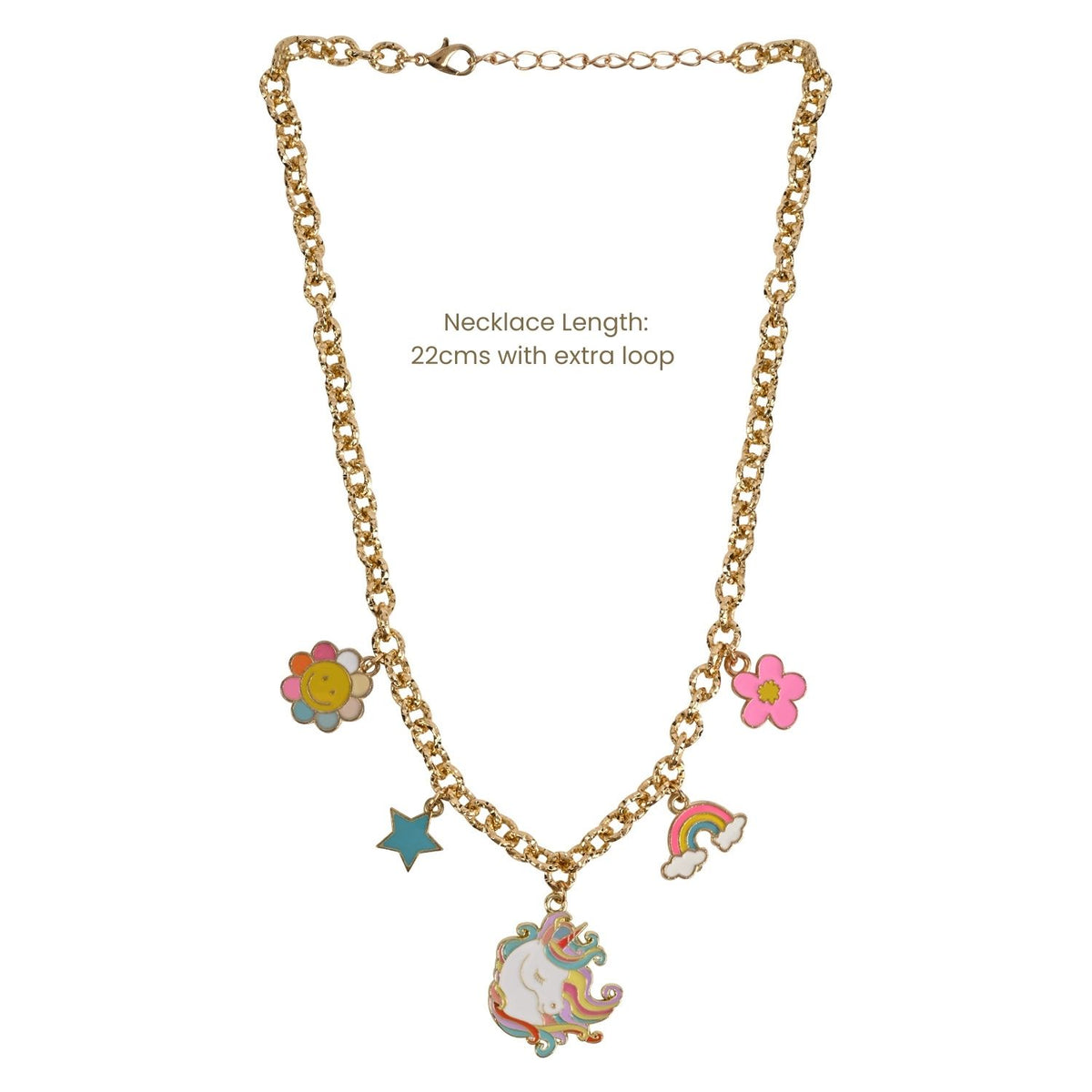 Unicorn Rainbow Charm Necklace Gift Set for Sister