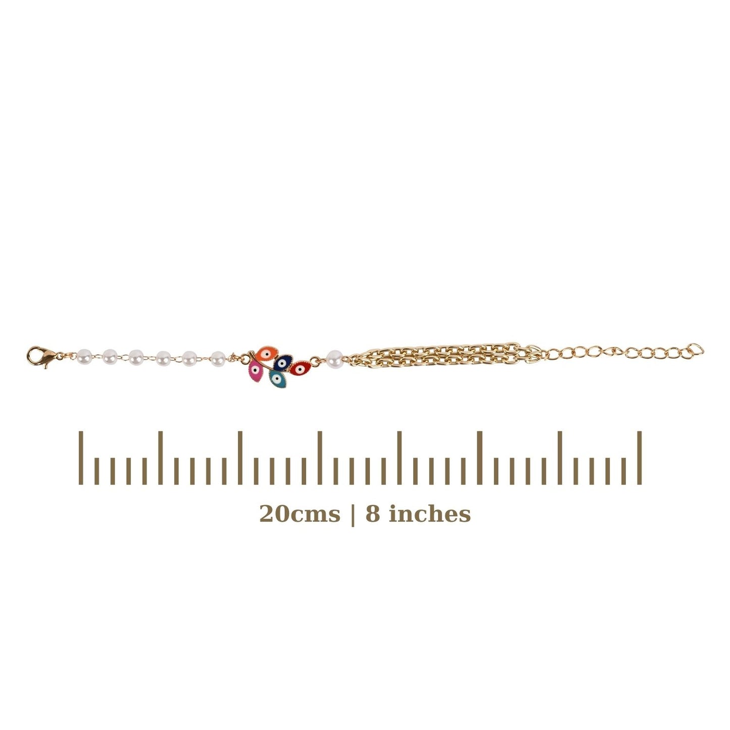 Evil Eye Floral Bracelet Rakhi for Girls