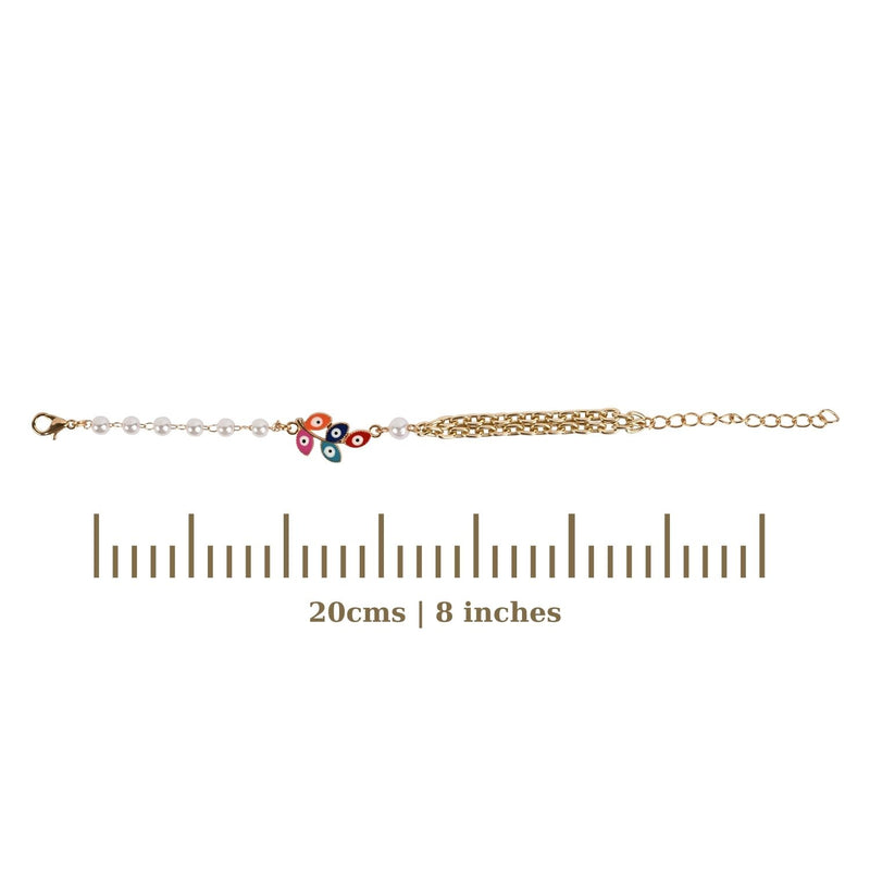 Evil Eye Floral Bracelet Rakhi for Girls