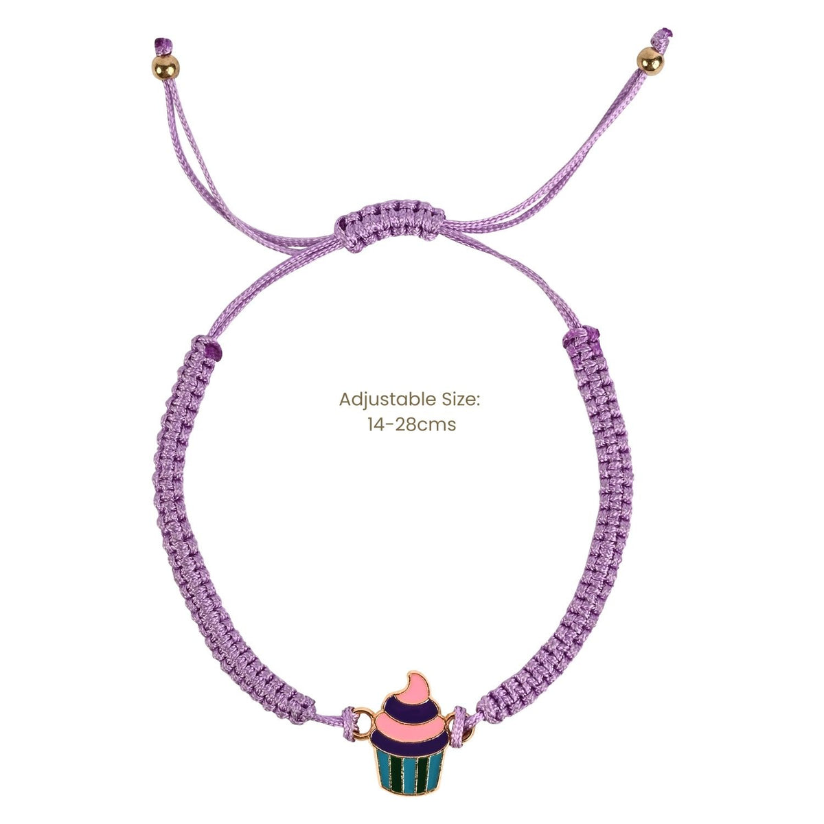 Cupcake Charm Thread Work Girls Bracelet Rakhi