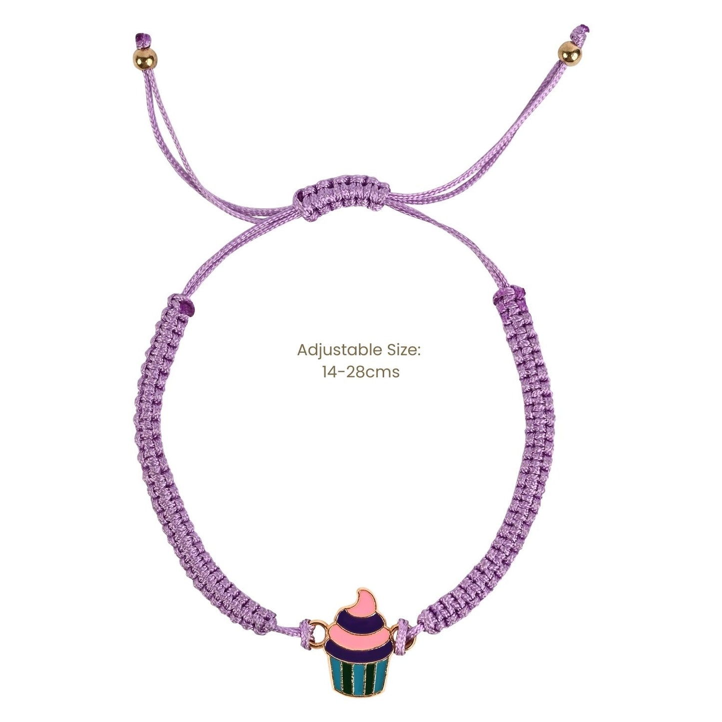 Cupcake Charm Thread Work Girls Bracelet Rakhi
