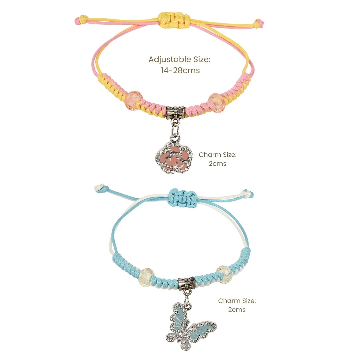 Floral Butterfly Set of 2 Girls Bracelet Rakhis