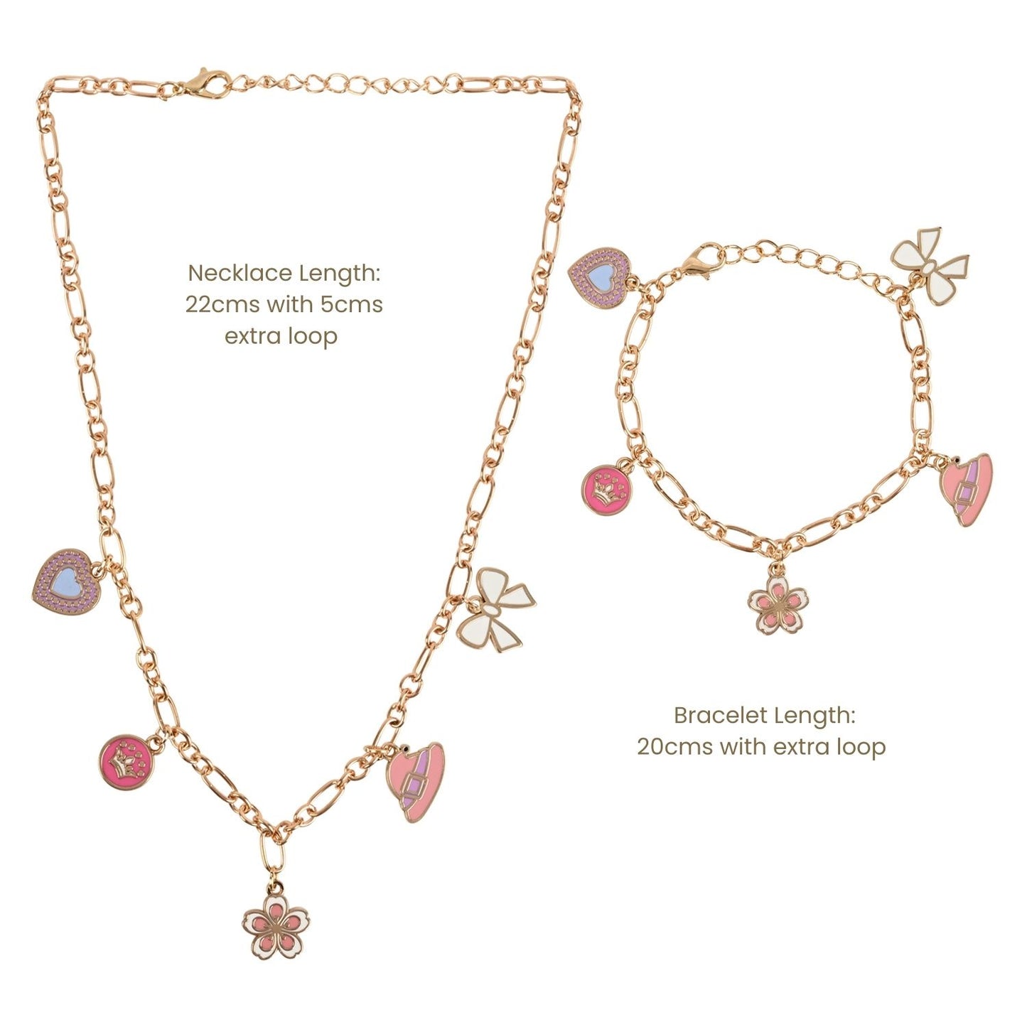 Multi Charm Necklace & Bracelet Gift Set for Sister