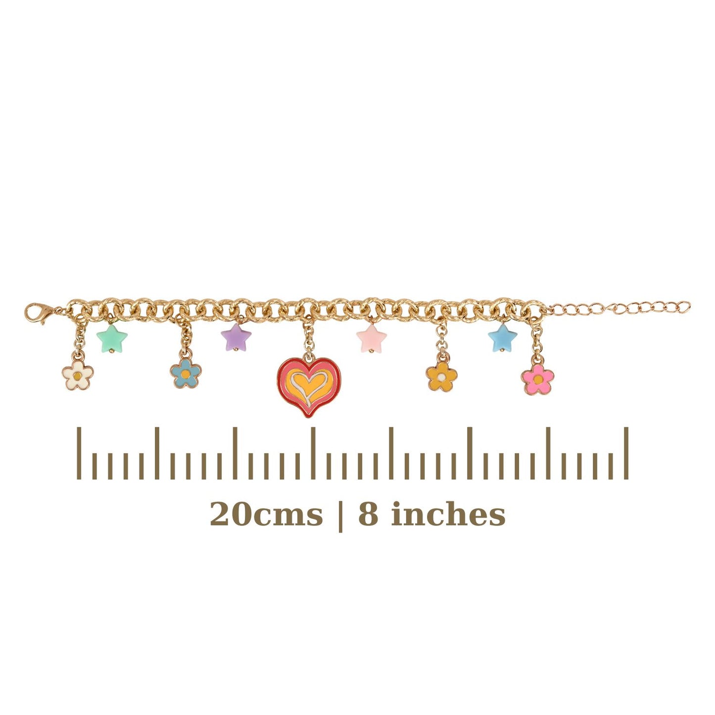 Heart Florals Multi-Charm Kids Bracelet