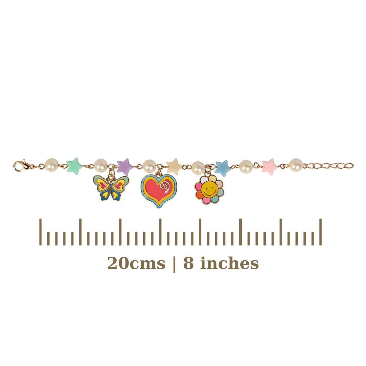 Butterfly Heart Multi-Charm Kids Bracelet