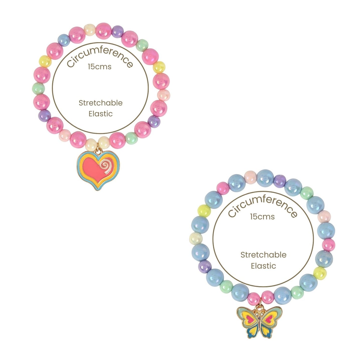 Butterfly Heart Kids Bracelet Set of 2