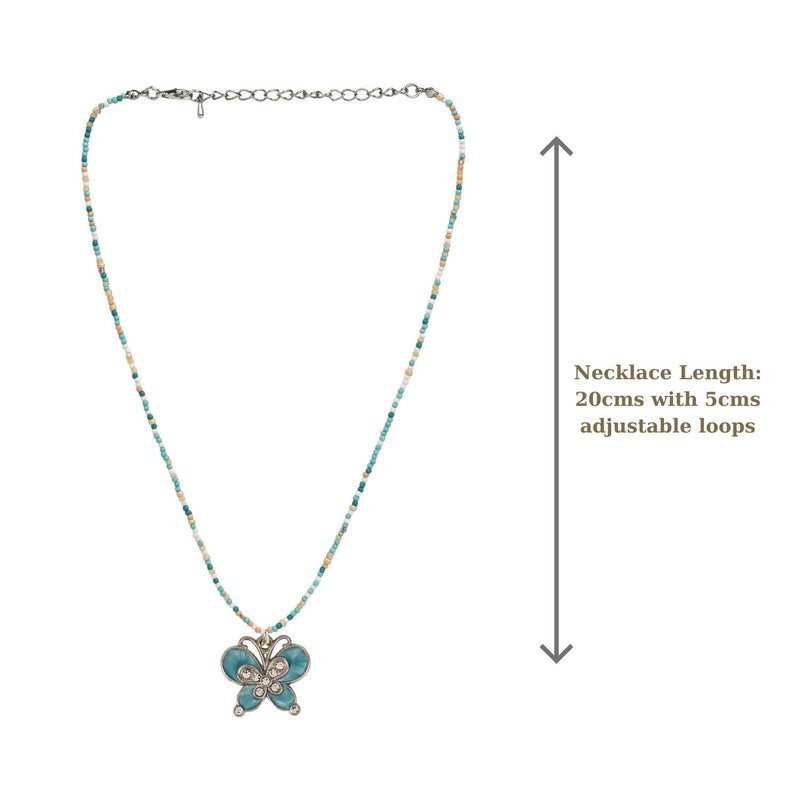 Butterfly Charm Kids Necklace Set of 2