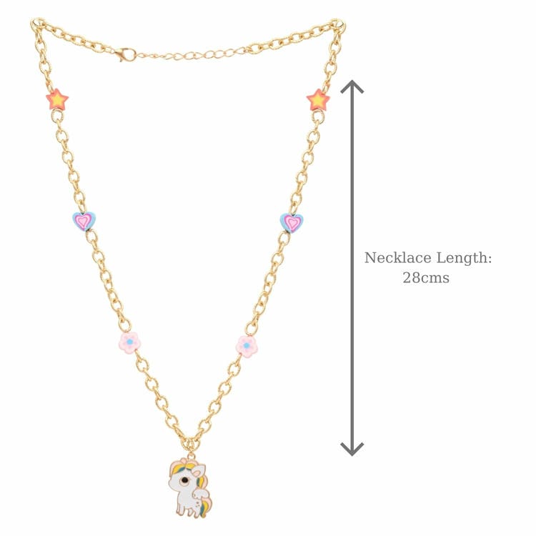 Unicorn Charm Necklace Bracelet Jewellery Set