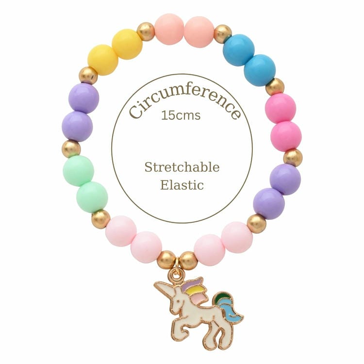 Flying Unicorn Charm Beaded Necklace Bracelet Jewellery Set