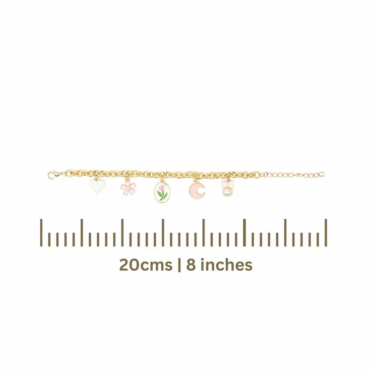 Multi-Charm Flower Chain Bracelet