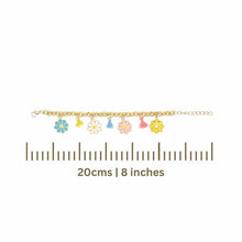 Load image into Gallery viewer, Multi-Charm Tassels Floral Chain Bracelet
