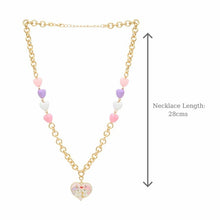 Load image into Gallery viewer, Heart Unicorn Charm Necklace Bracelet Jewellery Set
