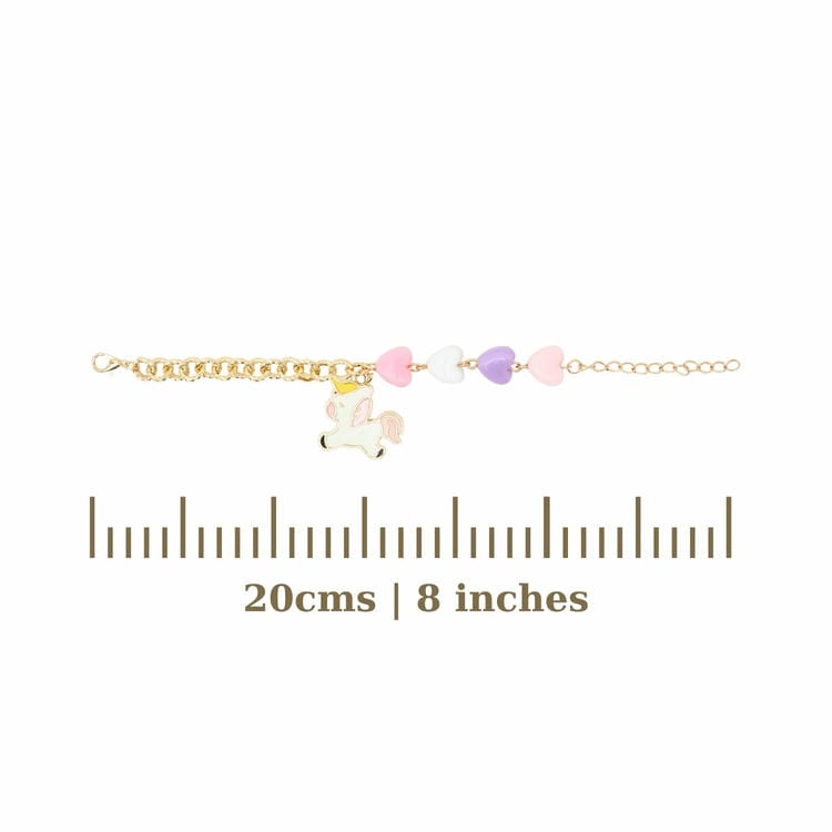 Heart Unicorn Charm Necklace Bracelet Jewellery Set