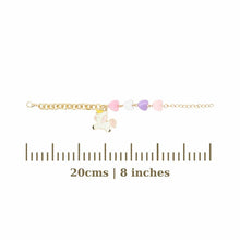 Load image into Gallery viewer, Heart Unicorn Charm Necklace Bracelet Jewellery Set

