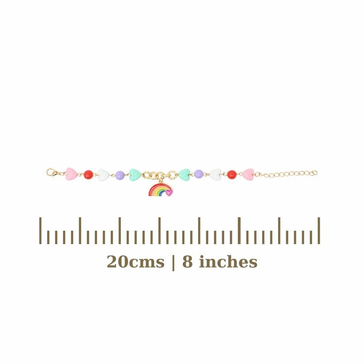 Happy Rainbow Charm Necklace Bracelet Jewellery Set