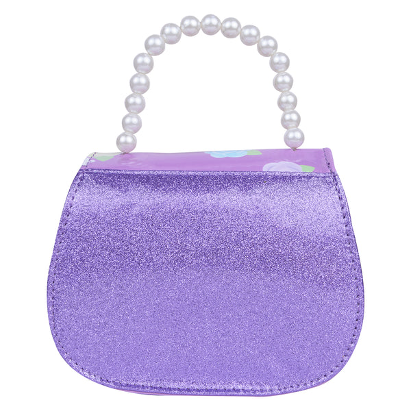 Lilac Unicorn Sling Bag with Beaded Handle