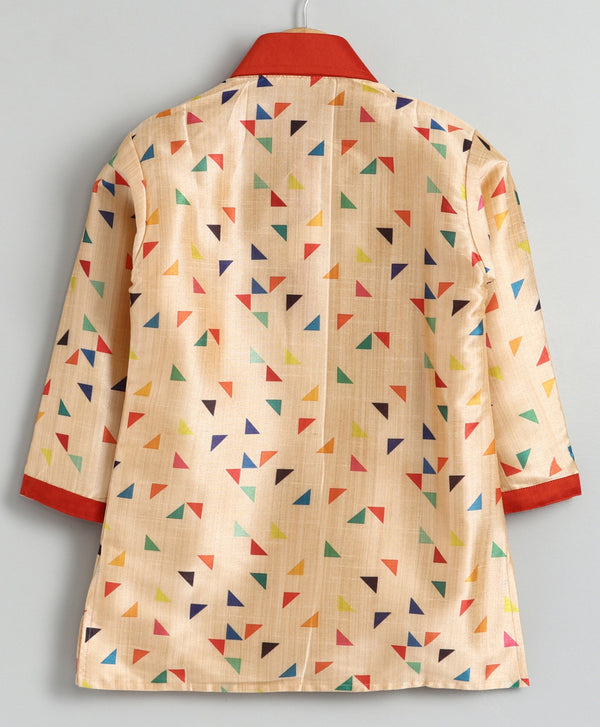 Multicolour Triangle Kurta Pyjama Set for Boys