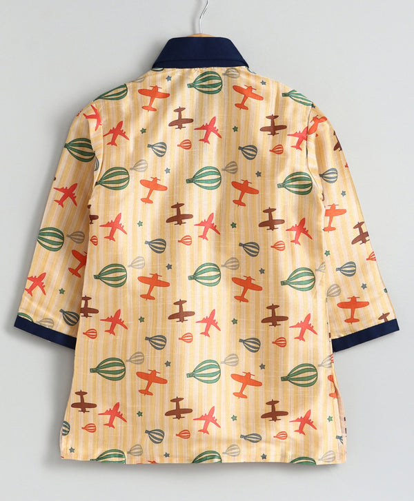 Parachute Airplane Multi-Colour Kurta Pyjama Set for Boys