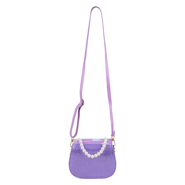 Lilac Unicorn Sling Bag with Beaded Handle