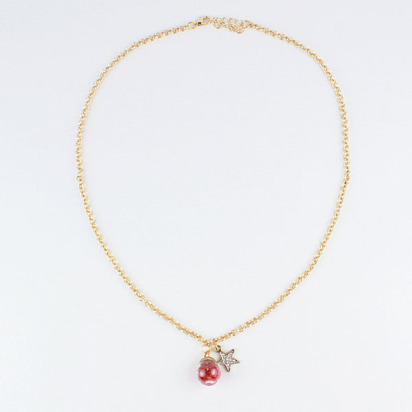 Red Crystal Balls Necklace & Earrings Set