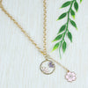 Floral Pink Charm Chain Necklace for Girls