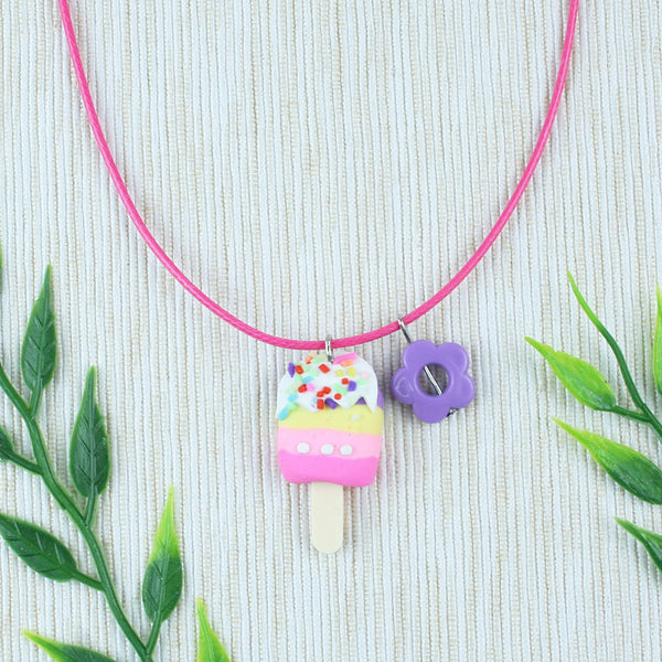 Ice-Cream Purple Bead Necklace for Girls