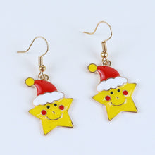 Load image into Gallery viewer, Christmas Star Necklace Earrings Set - Red &amp; Yellow
