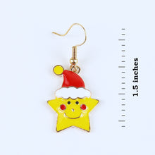 Load image into Gallery viewer, Christmas Star Necklace Earrings Set - Red &amp; Yellow
