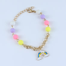 Load image into Gallery viewer, Rainbow Charm Necklace &amp; Bracelet Set - Purple
